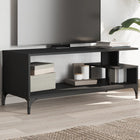 Tv-meubel 102x40x41 cm bewerkt hout staal zwart