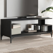 Tv-meubel 102x40x41 cm bewerkt hout staal zwart