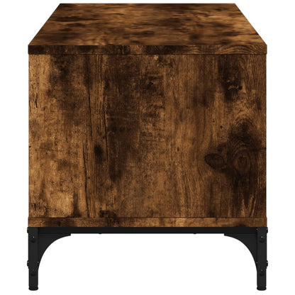 Tv-meubel 102x40x41 cm hout en gepoedercoat staal gerookt eiken Gerookt eiken