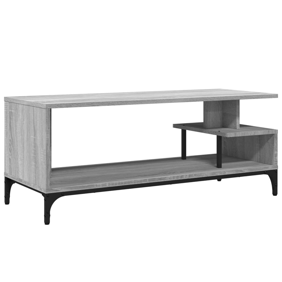 Tv-Meubel 02X40X4 Cm Hout En Gepoedercoat Staal Grijs sonoma