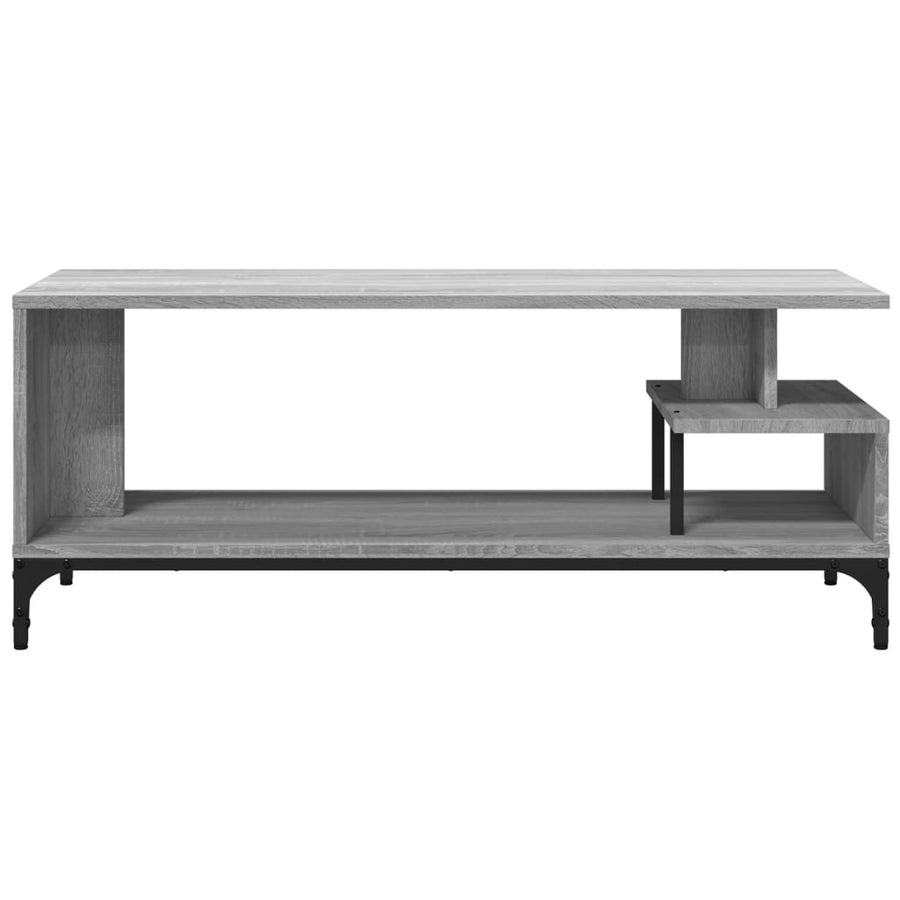 Tv-Meubel 02X40X4 Cm Hout En Gepoedercoat Staal Grijs sonoma