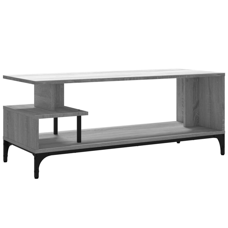 Tv-Meubel 02X40X4 Cm Hout En Gepoedercoat Staal Grijs sonoma