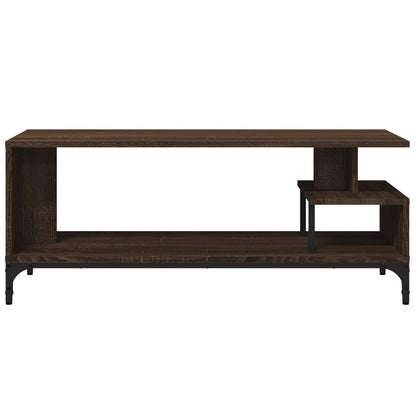 Tv-meubel 102x40x41 cm hout en gepoedercoat staal bruineiken bruin eikenkleur