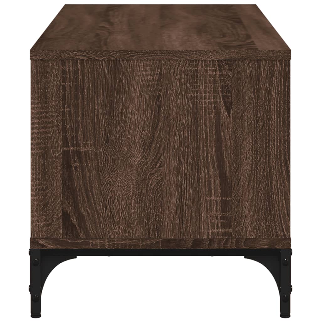 Tv-meubel 102x40x41 cm hout en gepoedercoat staal bruineiken bruin eikenkleur