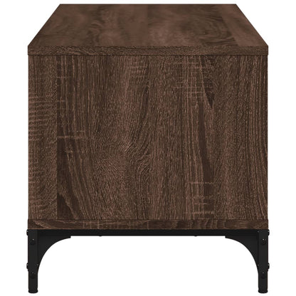 Tv-meubel 102x40x41 cm hout en gepoedercoat staal bruineiken bruin eikenkleur