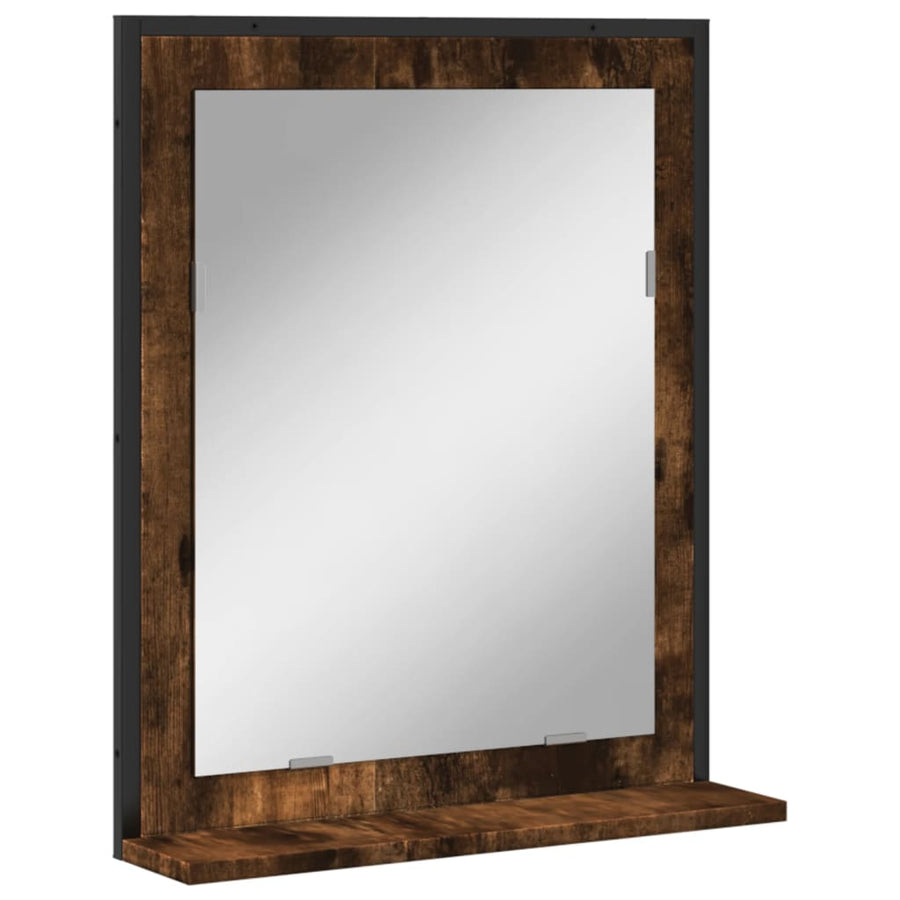 Badkamerspiegel Met Schap 50X12X60 Cm Hout Gerookt Eiken