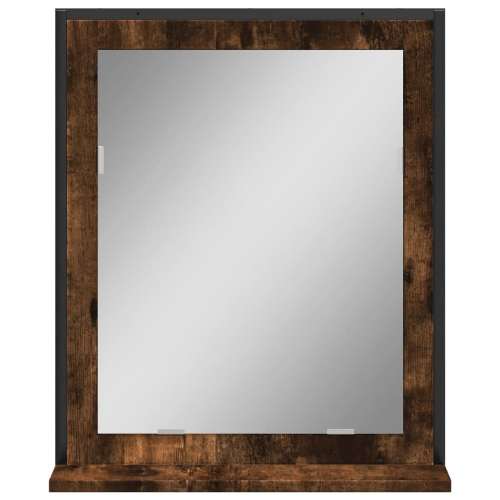 Badkamerspiegel Met Schap 50X12X60 Cm Hout Gerookt Eiken