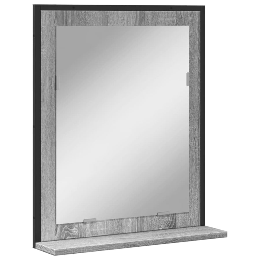 Badkamerspiegel Met Schap 50X12X60 Cm Hout Grijs Sonoma Eiken