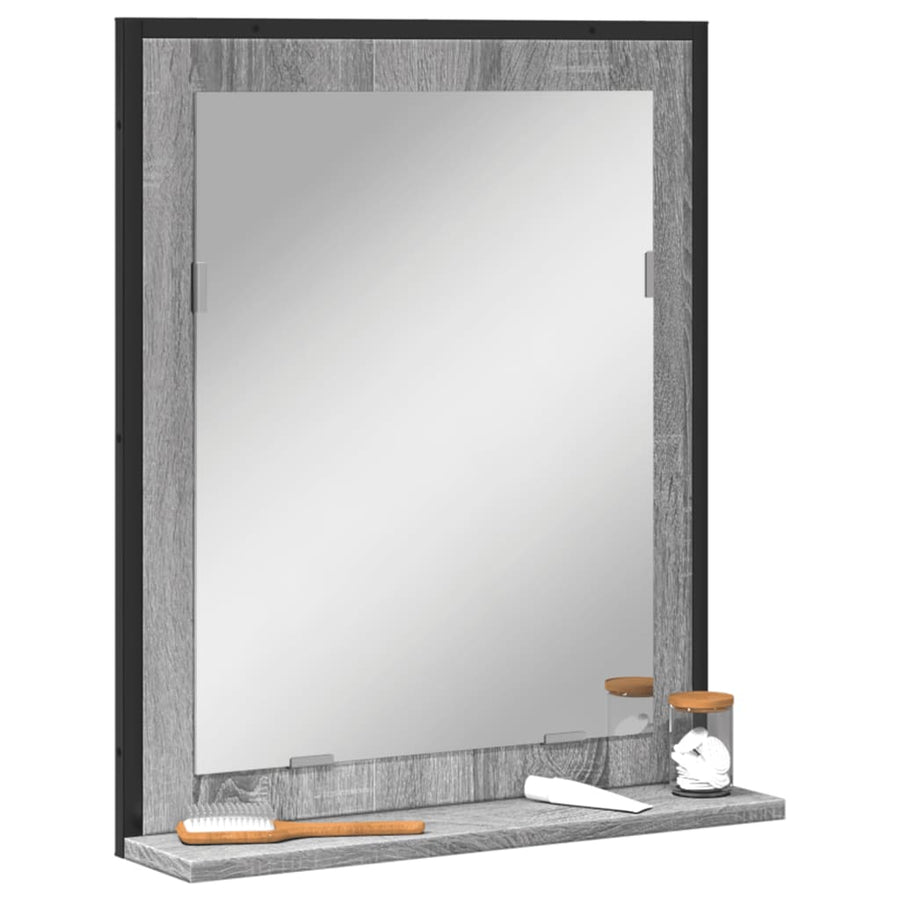 Badkamerspiegel Met Schap 50X12X60 Cm Hout Grijs Sonoma Eiken