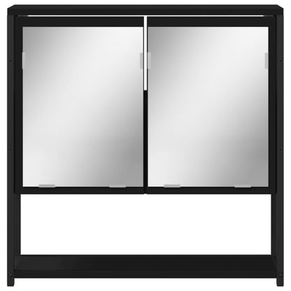 Badkamerspiegelkast 60x16x60 cm bewerkt hout zwart