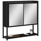 Bathroom Mirror Cabinet 60x16x60 cm Engineered Wood Black