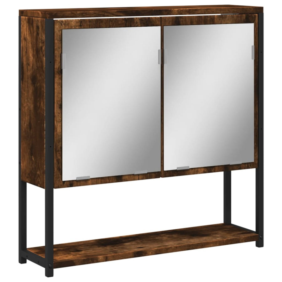 Badkamerspiegelkast 60X16X60 Cm Bewerkt Hout Gerookt Eikenkleur