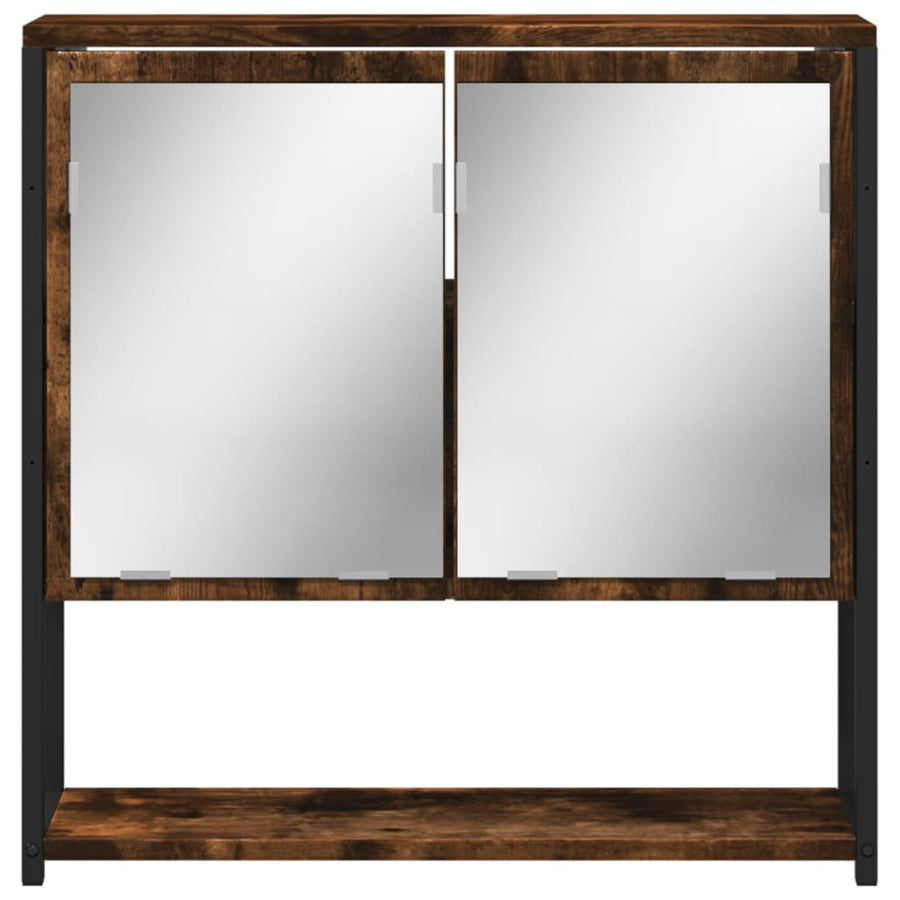 Badkamerspiegelkast 60X16X60 Cm Bewerkt Hout Gerookt Eikenkleur