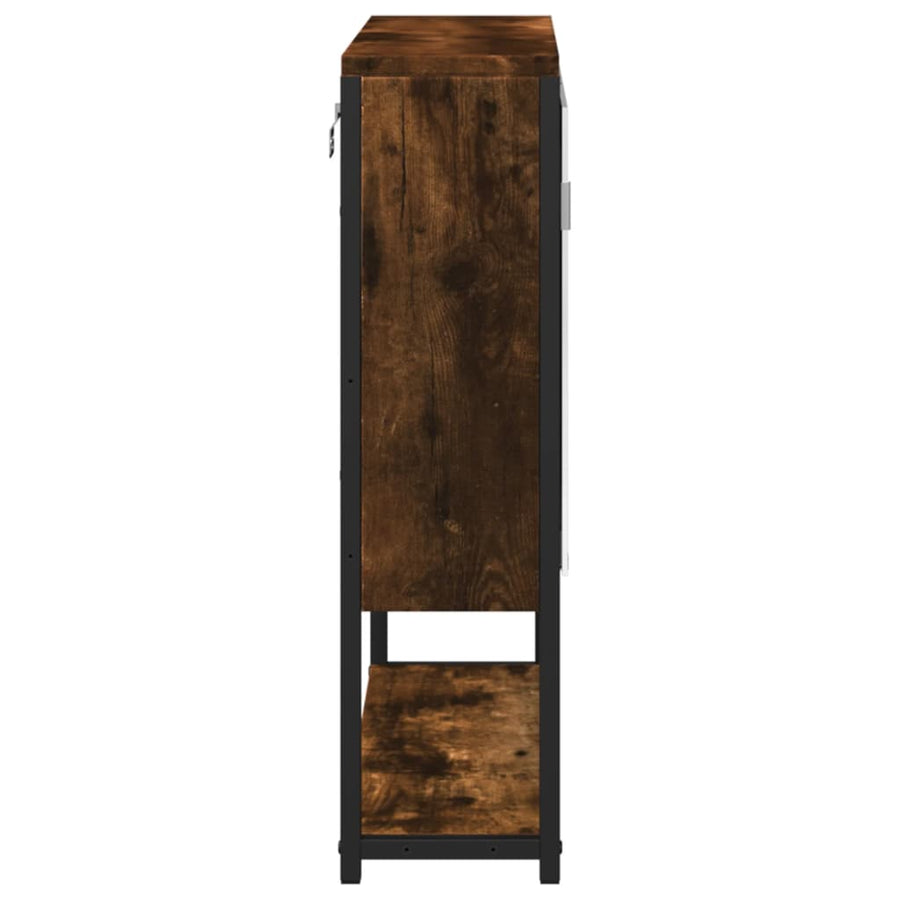 Badkamerspiegelkast 60X16X60 Cm Bewerkt Hout Gerookt Eikenkleur