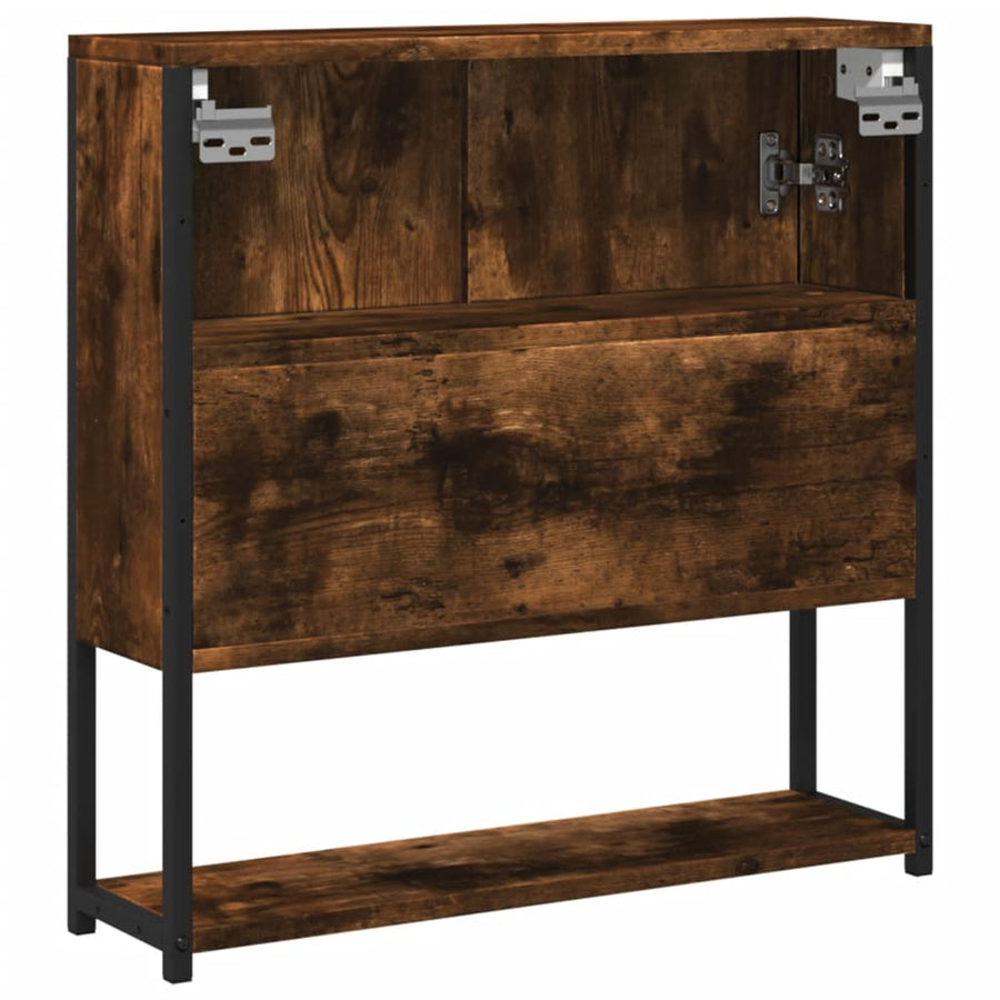 Badkamerspiegelkast 60X16X60 Cm Bewerkt Hout Gerookt Eikenkleur
