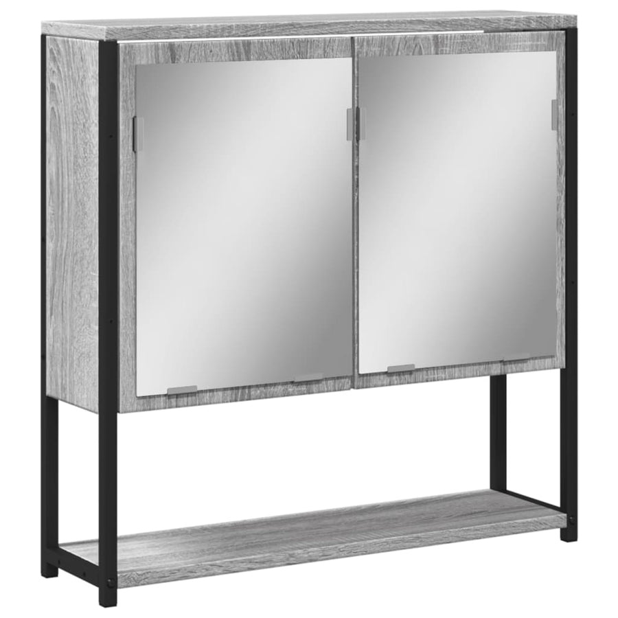 Badkamerspiegelkast 60X16X60 Cm Bewerkt Hout Grijs Sonoma Eiken
