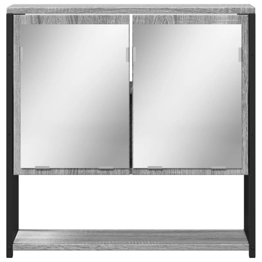 Badkamerspiegelkast 60X16X60 Cm Bewerkt Hout Grijs Sonoma Eiken