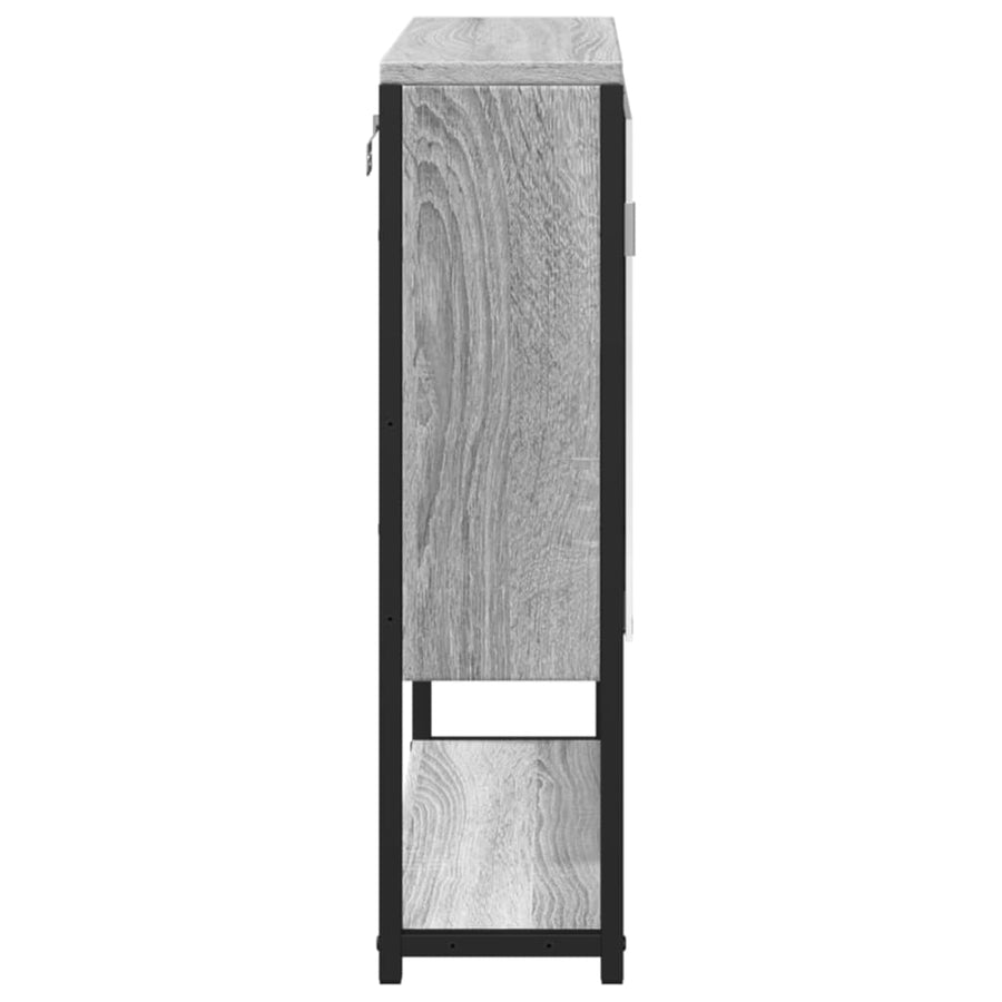 Badkamerspiegelkast 60X16X60 Cm Bewerkt Hout Grijs Sonoma Eiken