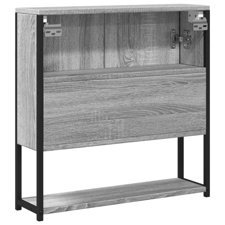 Badkamerspiegelkast 60X16X60 Cm Bewerkt Hout Grijs Sonoma Eiken
