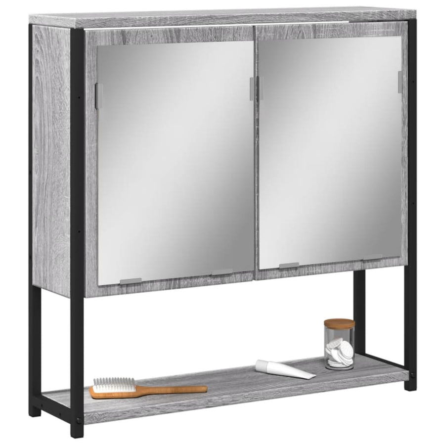 Badkamerspiegelkast 60X16X60 Cm Bewerkt Hout Grijs Sonoma Eiken