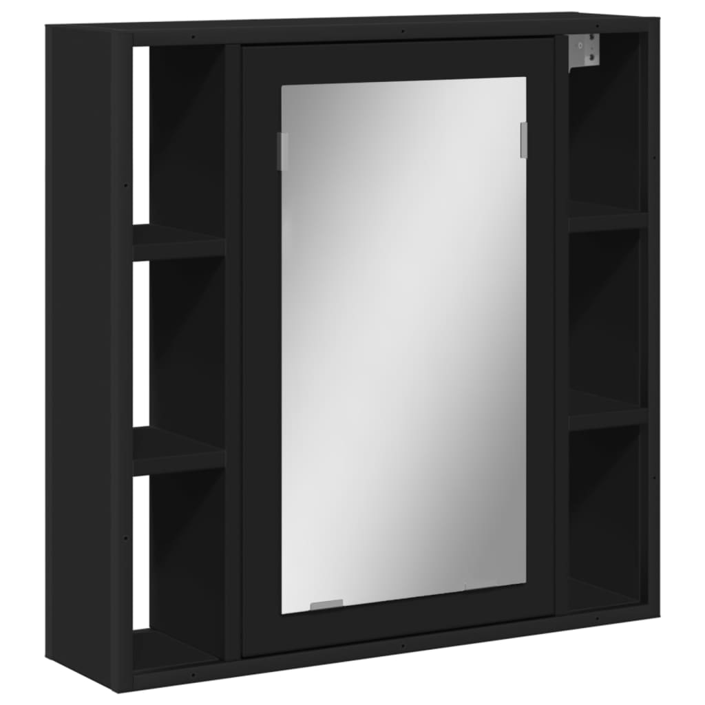 Badkamerspiegelkast 60X16X60 Cm Bewerkt Hout Zwart