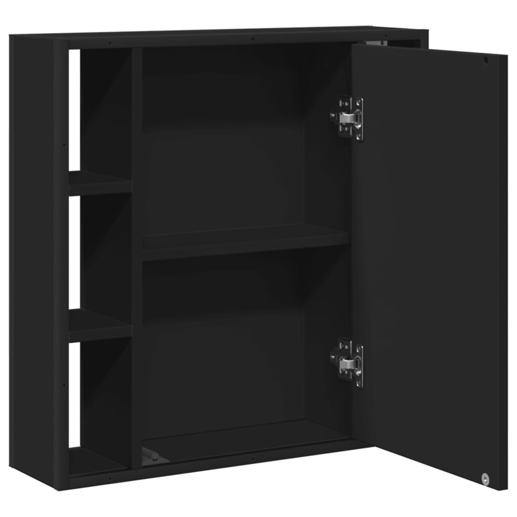 Badkamerspiegelkast 60X16X60 Cm Bewerkt Hout Zwart