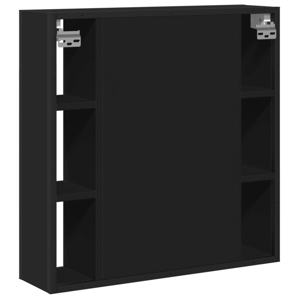 Badkamerspiegelkast 60X16X60 Cm Bewerkt Hout Zwart