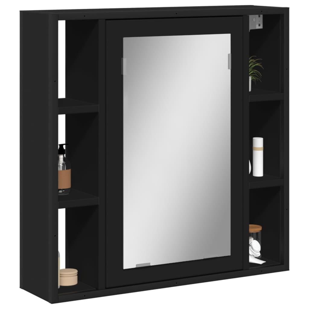 Badkamerspiegelkast 60X16X60 Cm Bewerkt Hout Zwart