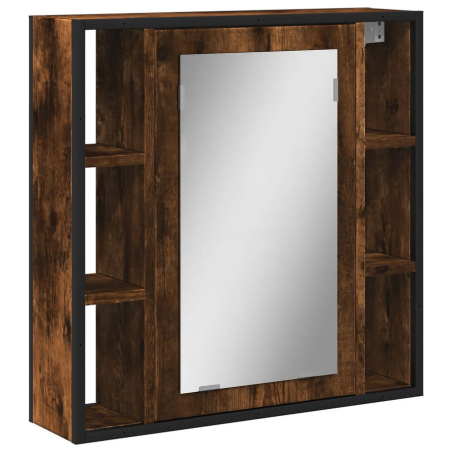 Badkamerspiegelkast 60X16X60 Cm Bewerkt Hout Gerookt Eikenkleur