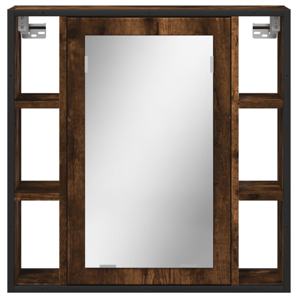 Badkamerspiegelkast 60X16X60 Cm Bewerkt Hout Gerookt Eikenkleur