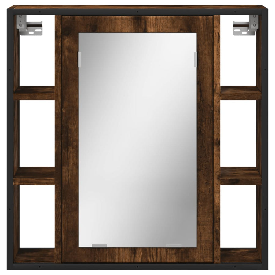 Badkamerspiegelkast 60X16X60 Cm Bewerkt Hout Gerookt Eikenkleur