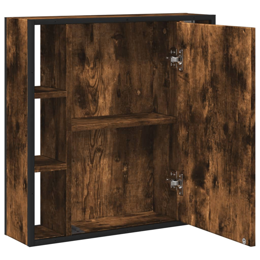 Badkamerspiegelkast 60X16X60 Cm Bewerkt Hout Gerookt Eikenkleur
