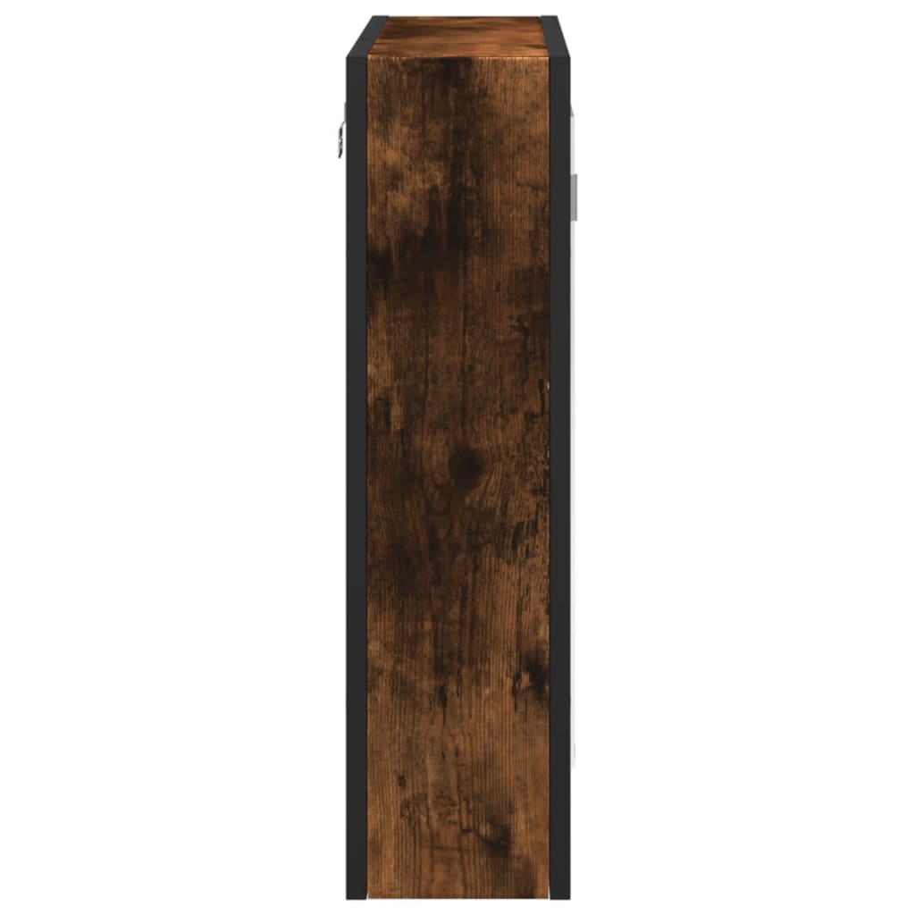Badkamerspiegelkast 60X16X60 Cm Bewerkt Hout Gerookt Eikenkleur