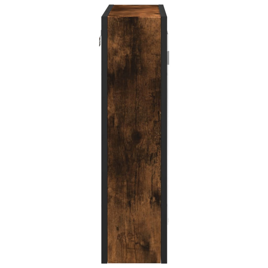 Badkamerspiegelkast 60X16X60 Cm Bewerkt Hout Gerookt Eikenkleur