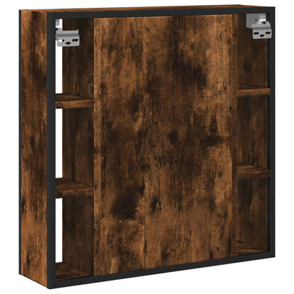 Badkamerspiegelkast 60X16X60 Cm Bewerkt Hout Gerookt Eikenkleur