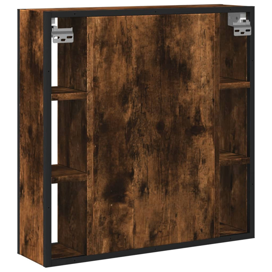 Badkamerspiegelkast 60X16X60 Cm Bewerkt Hout Gerookt Eikenkleur