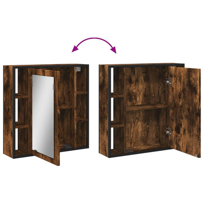 Badkamerspiegelkast 60X16X60 Cm Bewerkt Hout Gerookt Eikenkleur