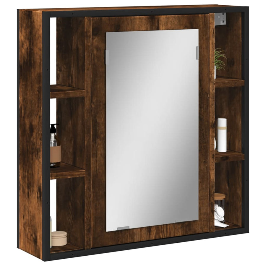 Badkamerspiegelkast 60X16X60 Cm Bewerkt Hout Gerookt Eikenkleur