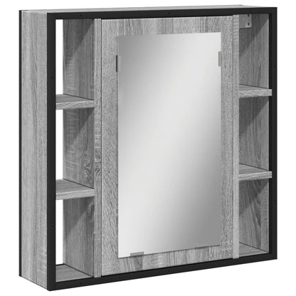 Badkamerspiegelkast 60X16X60 Cm Bewerkt Hout Grijs Sonoma Eiken