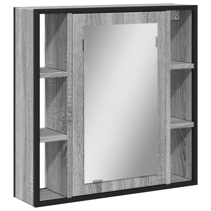 Badkamerspiegelkast 60X16X60 Cm Bewerkt Hout Grijs Sonoma Eiken