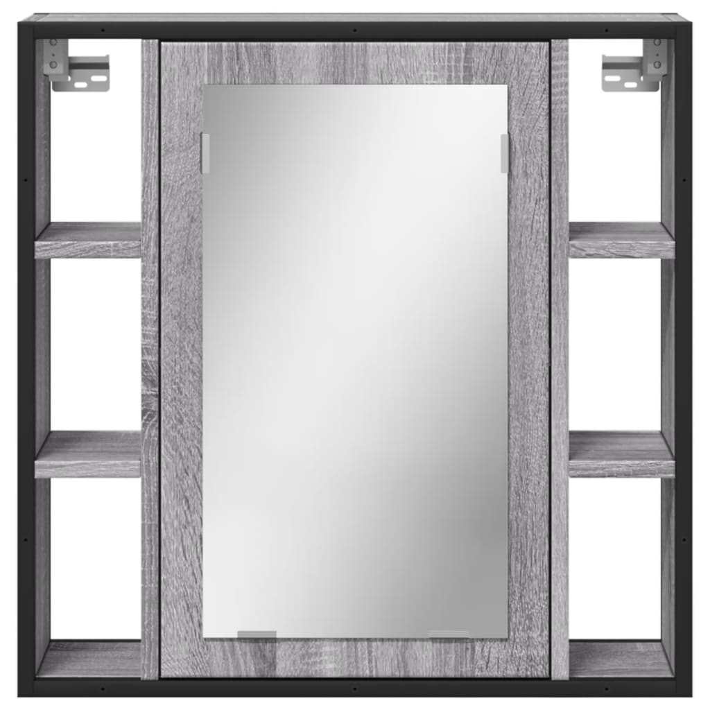 Badkamerspiegelkast 60X16X60 Cm Bewerkt Hout Grijs Sonoma Eiken