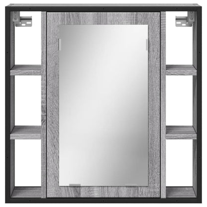 Badkamerspiegelkast 60X16X60 Cm Bewerkt Hout Grijs Sonoma Eiken
