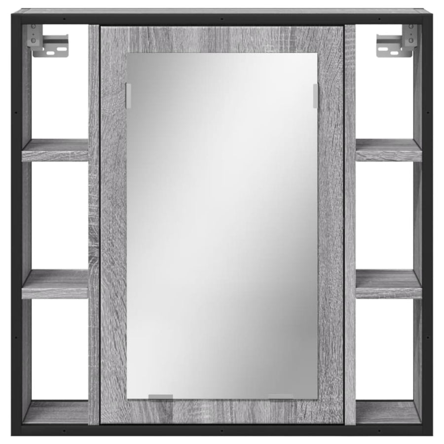 Badkamerspiegelkast 60X16X60 Cm Bewerkt Hout Grijs Sonoma Eiken