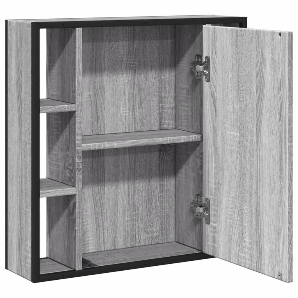Badkamerspiegelkast 60X16X60 Cm Bewerkt Hout Grijs Sonoma Eiken