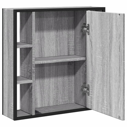 Badkamerspiegelkast 60X16X60 Cm Bewerkt Hout Grijs Sonoma Eiken