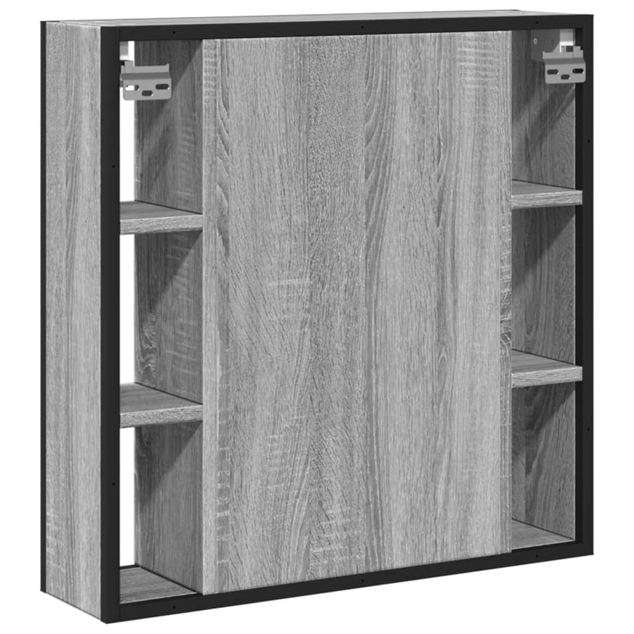 Badkamerspiegelkast 60X16X60 Cm Bewerkt Hout Grijs Sonoma Eiken