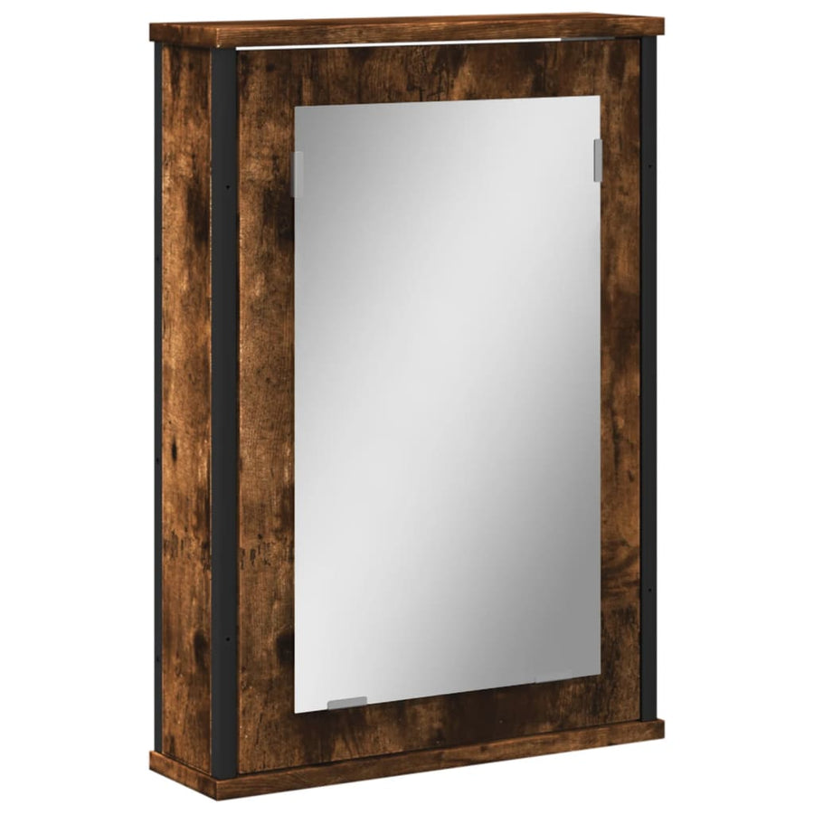 Badkamerspiegelkast 42X12X60 Cm Bewerkt Hout Gerookt Eikenkleur