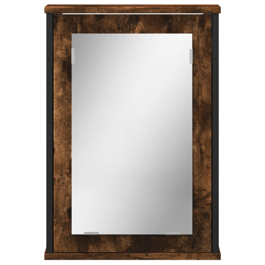 Badkamerspiegelkast 42X12X60 Cm Bewerkt Hout Gerookt Eikenkleur