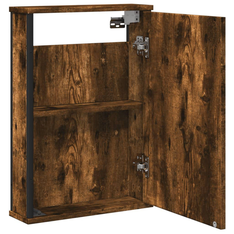 Badkamerspiegelkast 42X12X60 Cm Bewerkt Hout Gerookt Eikenkleur