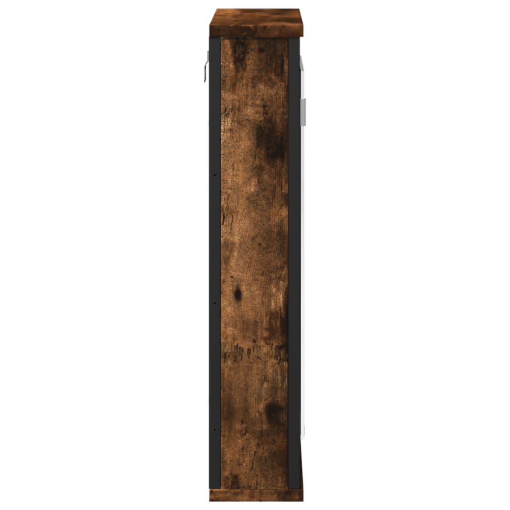 Badkamerspiegelkast 42X12X60 Cm Bewerkt Hout Gerookt Eikenkleur